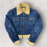 Levi’s Cropped Fleece Denim Jacket - S